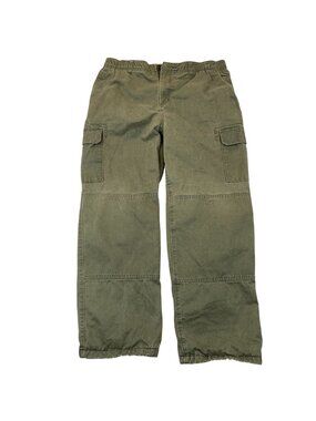 Lands End Womens Cargo Pants Sz 20H Striped Lined Wide Leg Relaxed Elastic Waist